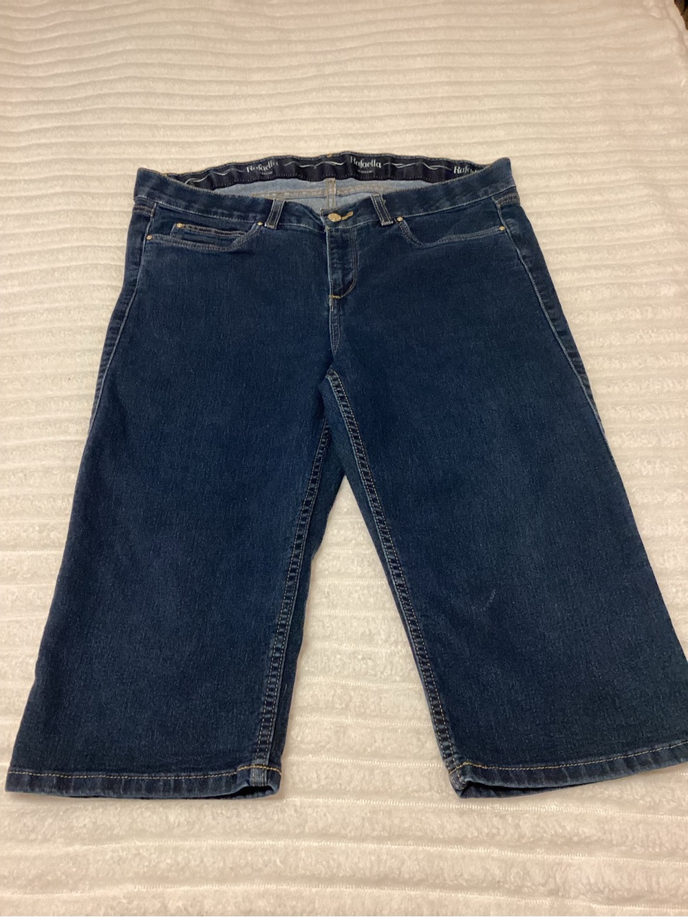 Rafaella Dark Blue Women's Denim Bermuda Shorts, EUC, size 14